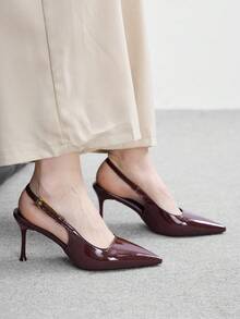 CUCCOO BIZCHIC 女鞋 女士时尚棕色基础款日常百搭性感派对女式高跟鞋露跟鞋女鞋 - 咖色 - 查看 4