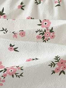 Cozy Pixies Bộ đồ 2 món cho bé gái: Áo cardigan tay ngắn in hoa và quần short cạp chun màu trơn. - Hồng - Xem 5