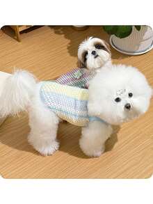 PETSIN 宠物狗春夏彩虹撞色镂空吊带猫咪泰迪熊吊带背心 宠物狗服装 宠物用品服装 - 彩色 - 查看 13