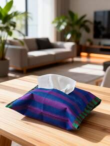 1个，餐桌布艺纸巾抽屉，复古风格，家居用品，家用/办公/汽车纸巾盒套，纸巾盒，适用于家庭厨房、餐厅、浴室、办公室、咖啡厅，简约高端纸巾收纳盒 - 藍綠 - 查看 7