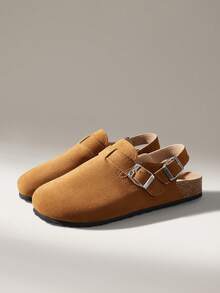 Solecia Women's Buckle Design Casual Versatile Flat Shoes - Brown - View 2