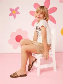 Mini mi Kids Dark Olive Slides -French Riviera-Inspired Architectural Cutout For Resort Nights To Metro Chic - Olive Green - View 5