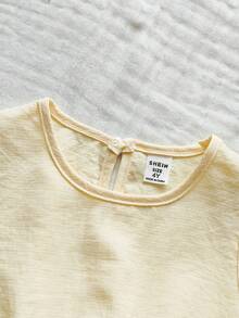 Vintaside Kids 小女孩復古刺繡鏤空圓領背心上衣與長褲夏季套裝，家庭度假小女孩兩件套奶油色穿搭 4-5Y - 杏色 - 查看 7