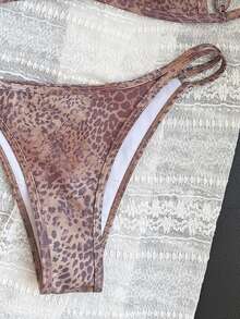 Swim Mod 2pcs/Set Women's Random Print Spaghetti Strap Sexy Bikini Set, Summer - Multicolor - View 5