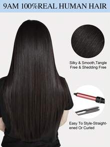 60pcs Tape In Hair Extensions 100% Human Hair #NC Natural Black Straight Style In 14-22 Inch Lengths Extensions Silky Seamless Invisible Top Quality Thick Ends Healthy Human Hair Extensions For Thin Hair And Salon Use  For All Women/Girls Daily Use - Natural Black - View 11