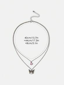 HELLO KITTY AND FRIENDS | SHEIN 秋季人物吊坠多层动漫项链 - 彩色 - 查看 7