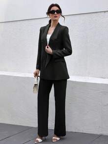 CLARA VERO Women's Olive Green Elegant Suit Sets - Black - View 7