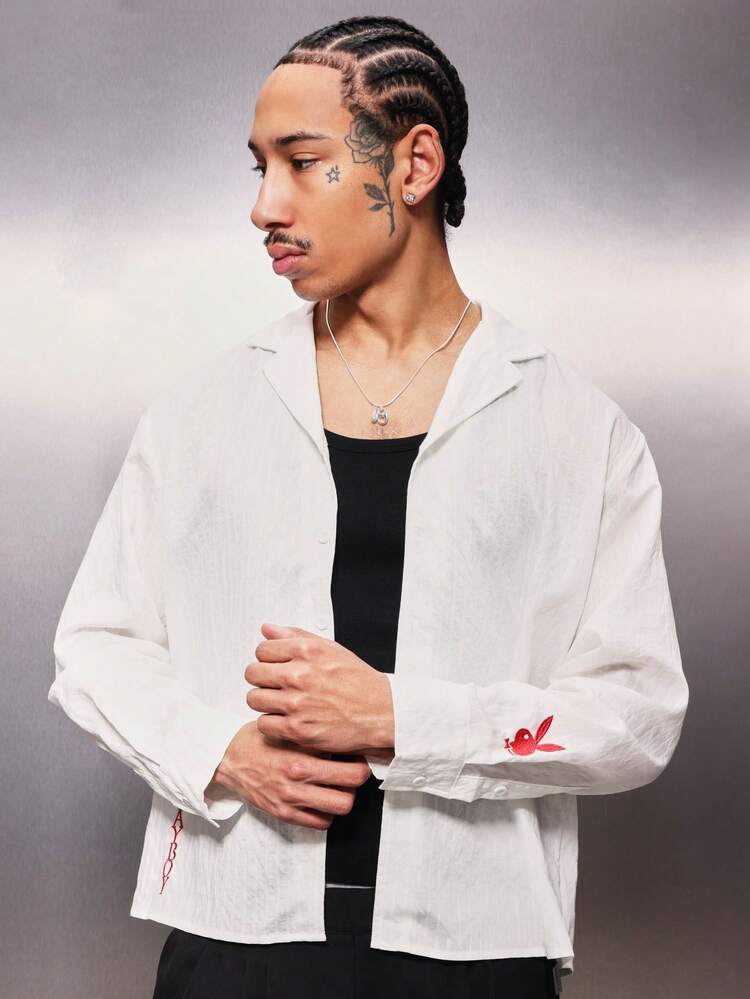 PLAYBOY X SUMWON Relaxed Revere Collar Shirt With Cherry Print