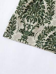 SHEIN Girls Casual Printed Jumpsuit With Belt, Suitable For Daily Wear - Green - View 3