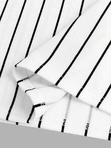 Young Girl New Spring/Summer Casual Street Style Round Neck Sleeveless 67 Logo Striped Pattern Comfortable Loose Knit Dress - White - View 4