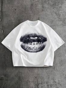 AXEPEAK 男士休闲时尚街头风口印短袖T恤 - 彩色 - 查看 1