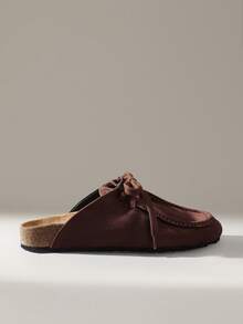 Solecia 女士休闲百搭系带穆勒鞋 - 咖啡棕 - 查看 1