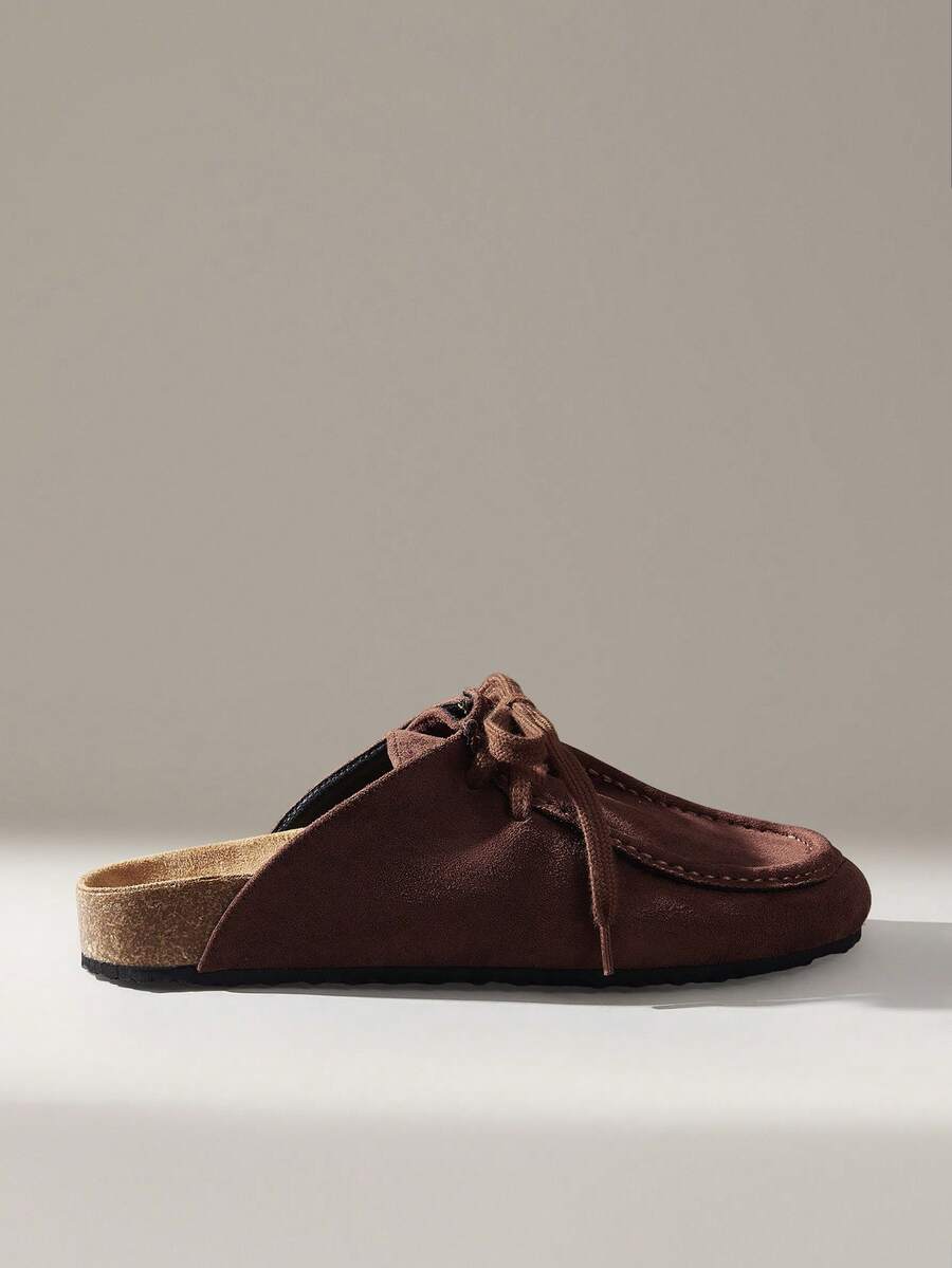 Solecia 女士休闲百搭系带穆勒鞋 - 咖啡棕 - 查看 1