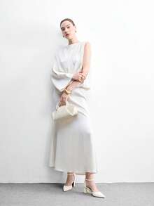 CUCCOO BIZCHIC 女鞋 女士尖头粗跟中跟白色踝带镂空女式高跟鞋 时尚舒适通勤商务百搭女式镂空鞋 - 米色PU - 查看 6