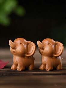 Madebyblanc Hand-Carved Chinese Cypress Wood Elephant Figurine, Auspicious "Elephant Facing Heaven" Sculpture For Wealth And Good Luck, Solid Wood Decorative Car Ornament Or Desk Decor, Exquisite Craftsmanship With Natural Wood Grain, Wooden Elephant Figurine Hand Carved Solid Wood Desktop Ornament Home Office Decor Natural Grain Collectible(The Color Of The Wood Products In Each Batch Is Different, Please Refer To The Actual Object) - Multicolor - View 17