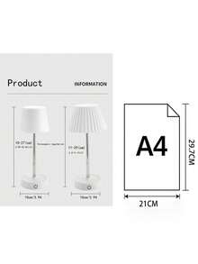 1 件卧室小台灯 - 床头灯，适用于床头柜，简约夜灯，儿童房、客厅、办公室、宿舍台灯阅读灯 - 白色 - 查看 10