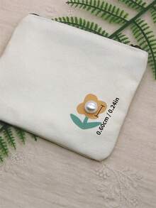 50 Pearls With Holes In The Semicircle - White - View 7