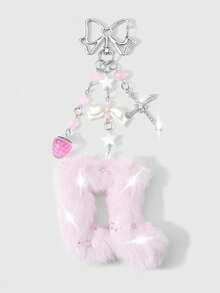ROMWE Kawaii 1. Móc khóa đa năng mới, sáng tạo, ngọt ngào và dễ thương, tinh tế, cao cấp, màu trắng ngọc trai giả, hình ngôi sao, nơ, hoa dâu tây, đá quý sáng lấp lánh, hình chữ thập, mũi tên xuyên tim, cánh acrylic, chấm bi, dây đeo cổ tay, ngôi sao hai mặt màu hồng, nốt nhạc nhung, mặt dây chuyền DIY, phụ kiện móc khóa, mặt dây chuyền túi xách, thích hợp cho chị em gái, bạn gái, bạn bè, các cặp đôi đeo hàng ngày, quà tặng ngày lễ. - Màu hồng -1 - Xem 16