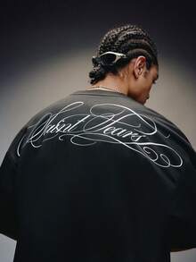 PAVTROS Áo thun nam tay ngắn cổ tròn phong cách đường phố, thời trang, kiểu , dáng rộng, chất liệu dệt kim, in khẩu hiệu viết tay cổ điển, phong cách độc đáo, cá nhân hóa, trang phục rapper, thường ngày, thời trang đường phố, dự tiệc, đi học, trang phục thời trang, quà tặng ngày lễ, quà tặng bạn trai, unisex, ngày Valentine, xuân hè, quà tặng cho bạn trai, lễ hội Mardi Gras, vintage, thời trang đường phố, tiệc tùng, ngày Thánh Patrick, đi chơi. - màu đen - Xem 6