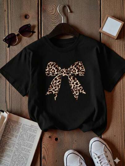 Camiseta de manga corta de cuello redondo minimalista informal para niña preadolescente, adecuada para primavera y verano