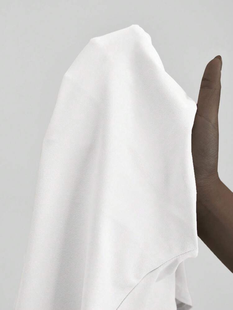 2026SS Women's Asymmetric Ruched Stand Collar Short Sleeve Blouse, Urban Commute Business Casual Elegant Top, Suitable For Holiday, Party, Beach, Office Wear In Summer