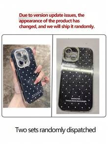 Glitter Polka Dot Sequins Phone Case Compatible ,Lovely Solid Color Summer Back Cover,Back To School. - Black - View 5