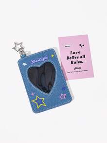 Viva Strut 1pc Light Blue Star Chasing Card Cover, Small Card Access Control Card, Campus Card, ID Protective Cover, Pendant, The Best Gift. - Light blue - View 5