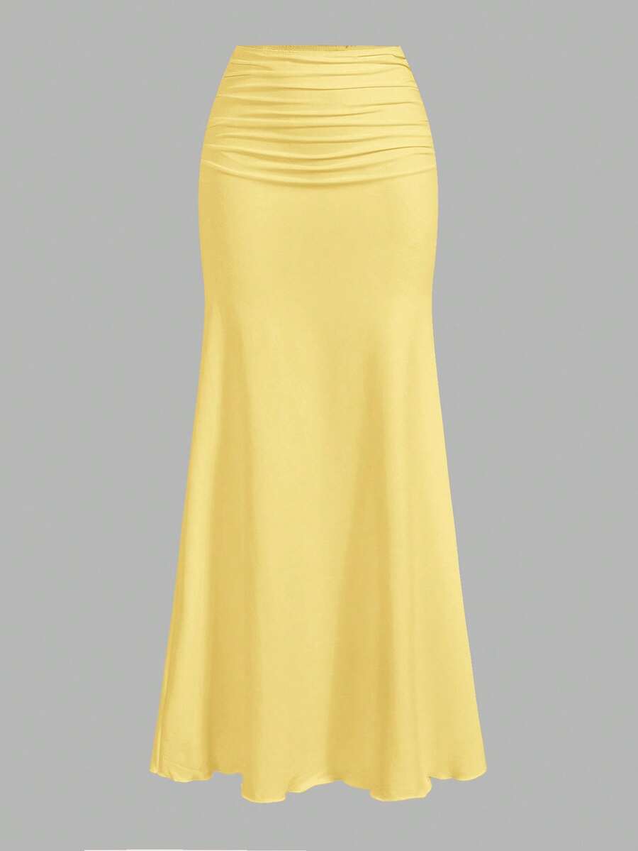 Opulessa Summer Women Vacation Women's White Maxi Skirt VCAY Sexy Party Prom Semi Formal Dinner Fall Winter - Light Yellow - View 1