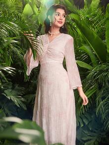 Modelyn 女士优雅花卉刺绣连衣裙 - 彩色 - 查看 4