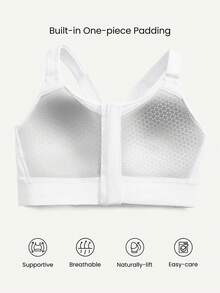 GLOWMODE Áo ngực thể thao cỡ lớn OptiDry Gym Crusher ôm sát, nhanh khô, có mút độn, khóa kéo phía trước, thích hợp cho tập luyện cường độ trung bình, chạy bộ, tập gym. - trắng - Xem 6