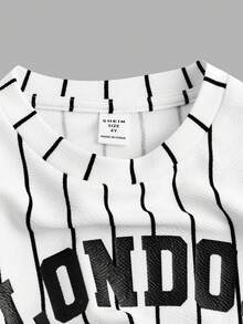 Young Girl New Spring/Summer Casual Street Style Round Neck Sleeveless 67 Logo Striped Pattern Comfortable Loose Knit Dress - White - View 5