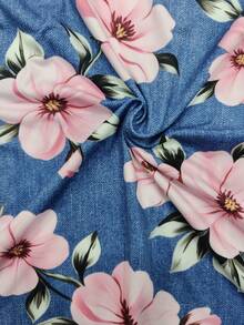 EMERY ROSE Camiseta de manga corta con cuello redondo y estampado floral casual, de verano - Multicolor - Ver 3