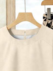 Rusticease 女士度假休闲印花纯色上衣+印花半裙套装（2件套），女士夏季服装，夏季半裙套装，半裙上衣套装，女士半裙上衣套装，印花半裙套装，女士夏季两件套休闲套装，女士两件套短袖嘉年华休闲装 - 彩色 - 查看 5