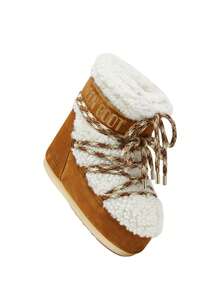 Moon Boot Icon Low Shearling Women's Boots White / Cognac / Gold 80D1409580-MA03 - WHISKY/OFF WHITE - View 4