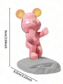 1pc Cartoon Bear Shaped Phone Stand, Compatible With Both Mobile Phones And Tablets, Suitable For Office Desktop, Bedside, Living Room, Study, Bedroom, Gifts, Etc.! Back To School - Pink - View 8
