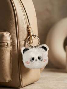 POKOJA LAND Llavero de peluche de panda lindo - Accesorio de bolso con encanto de dibujos animados suave, regalo para niñas - Blanco - Ver 7