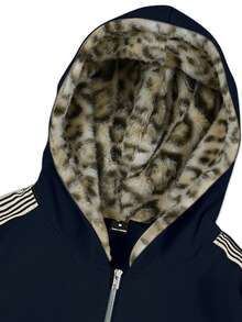 PAVTROS Áo hoodie nam phong cách đường phố, retro, kiểu , áo cardigan dệt kim có mũ, áo nỉ, vải in họa tiết da báo sang trọng, chất lượng cao cấp, logo thương hiệu, cá nhân hóa, phong cách đường phố, thường ngày, thời trang, ngoài trời, mùa tựu trường, quà tặng ngày lễ, quà tặng bạn trai, quà tặng chồng - Màu xanh hải quân - Xem 3