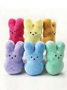 POKOJA LAND 5.11英寸彩色复活节兔子毛绒玩具，卡通兔子玩偶，柔软面料，六种不同颜色可选，适合作为节日和生日礼物，是母亲节、情人节和复活节的理想之选，也是可爱的家庭装饰品。 - 彩色 - 查看 17