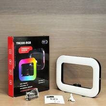 Handheld Rectangle LED Ring Light | 20W High Brightness Fill Light | CRI96+ Dimmable Video Light | Cold Shoe Extendable Rig | Rechargeable Light For Live Stream & Photography - multicolor - View 7