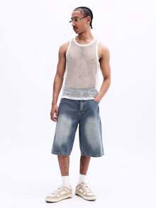 SUMWON Áo tank top lưới dệt kim không tay, dáng ôm, phong cách thường ngày mùa hè, thời trang đường phố, sẵn sàng cho lễ hội mùa xuân. - Màu be - Xem 3