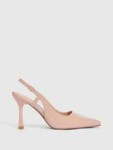CUCCOO SZL Pantofi de damă cu toc înalt, subțire, cu toc înalt, culoare caisă, Slingback, pentru femei, pantofi cu toc înalt, simpli și eleganți, la modă, sexy, pentru petreceri și banchete, pantofi cu toc înalt pentru femei - Cais în oglindă - Vizualizare 2