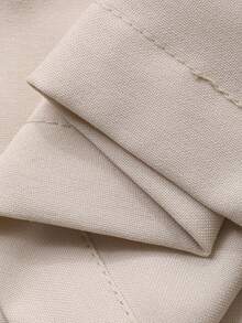 Livesso 纯色裹身侧结上衣和阔腿裤 - 米色 - 查看 7