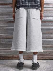 AXEPEAK Men's Summer Casual Sports Embroidered Detail Drawstring Waist Shorts - Light Grey - View 7