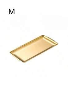 1pc, Tray, Stainless Steel Korean Barbecue Tray, Dinner Plate, BBQ Plate Serving Tray, Food Tray, Party Tray, Dessert Tray, Cake Tray, Fruit Tray, Snack Tray, Kitchen Supplies - Gold - View 9