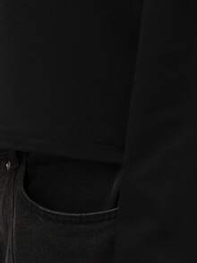 PLAYBOY X SUMWON Logo长袖叠层基本款圆领T恤，休闲街头风印花，常规版型，棉混纺面料。 - 黑色 - 查看 7