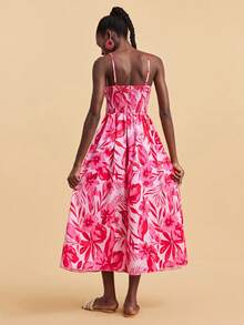 Travachic Women's Casual Vacation Style Front Twist Slit Cami Dress,Summer Dresses For Women - Multicolor - View 2