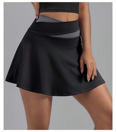 Falda deportiva con short integrado para mujer, cintura alta, ajuste cómodo, ideal para yoga, fitness y uso diario