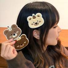 1pc Cute Bear Fringe Magic Tape | Invisible Side Hair Flyaway Tamer | Kawaii Girly Hair Gripper Pads - Multicolor - View 6