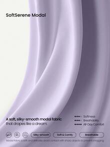 GLOWMODE Große Größen SoftSerene Modal Boulevard seidig-glatte atmungsaktive Oversized Passform mit abfallenden Schultern, Seitenschlitzen und Doppelschicht Rundhalsausschnitt für den täglichen Lässig Wear - Violett - Übersicht 4