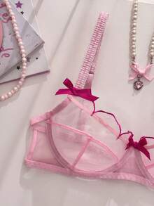 PetitDoll 2pcs Set Pink Cute Sensual Wire-Free Bra Set - Pink - View 7